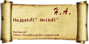 Hajgató Anikó névjegykártya